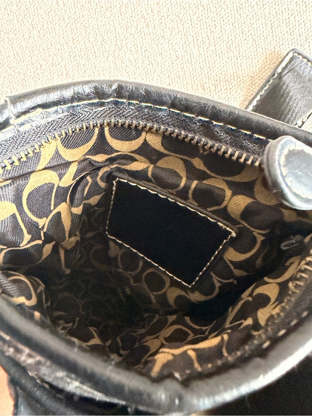 Coach Black & Gray Signature Crossbody Pouch - Picture 7 of 10